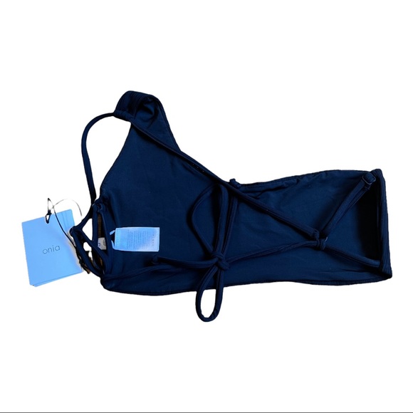 Onia Demi Irregular Rib Bikini Top In Black (M) - Picture 4 of 8